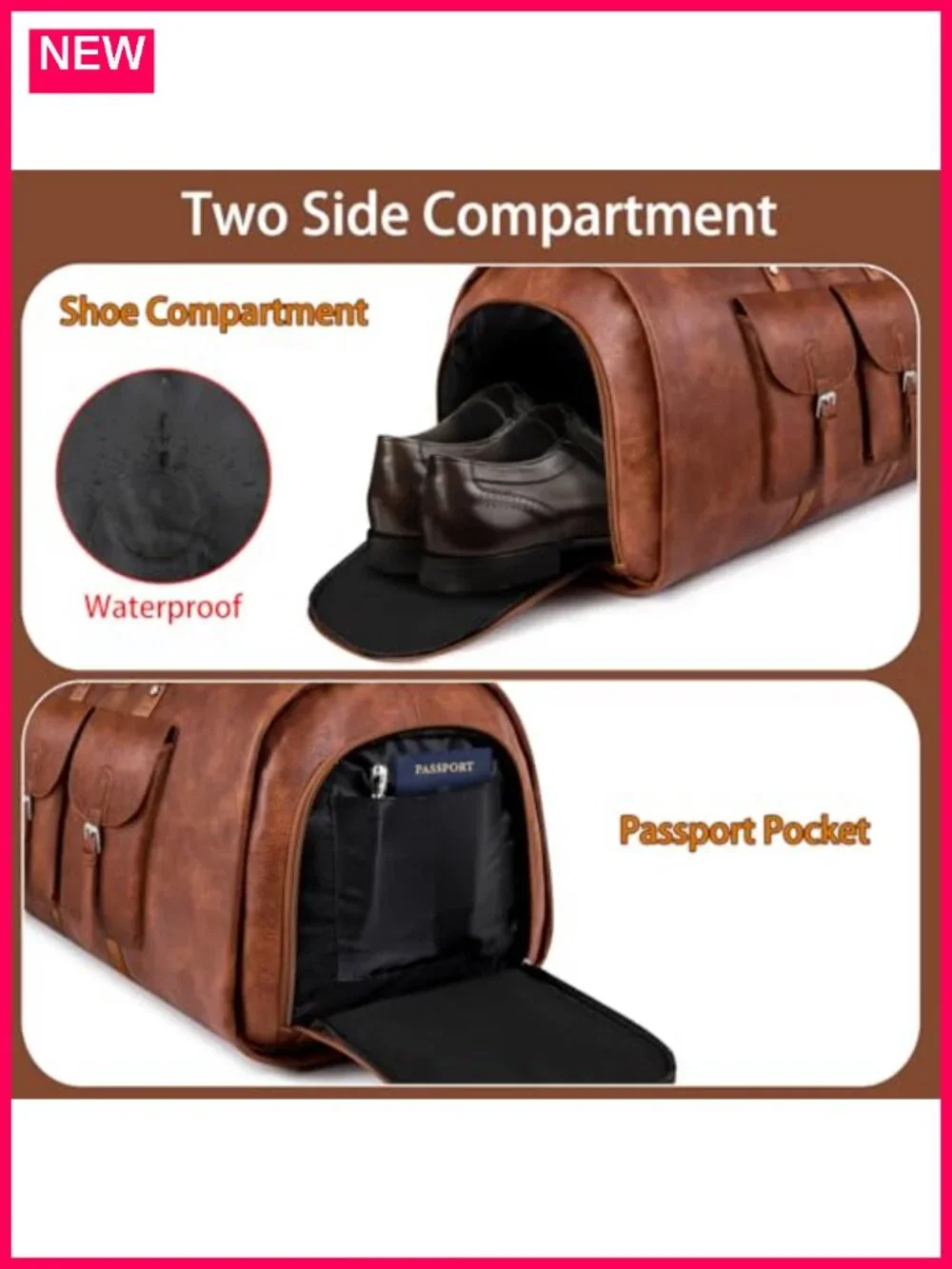 Convertible 2-in-1 Garment Duffel Bag Travel Carry-On with Laptop & Toiletry